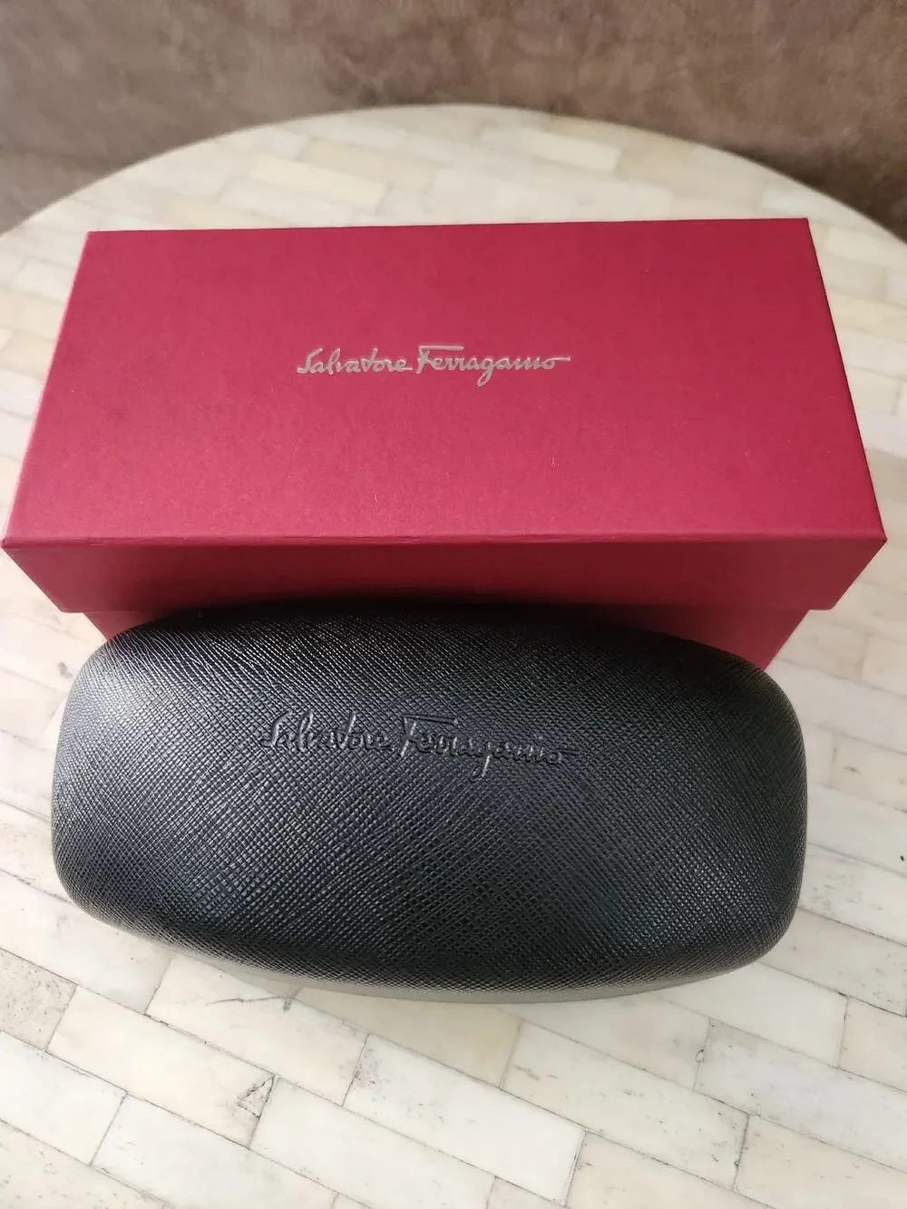 Salvatore Ferragamo eyeglasses or sunglasses case with box EMPTY